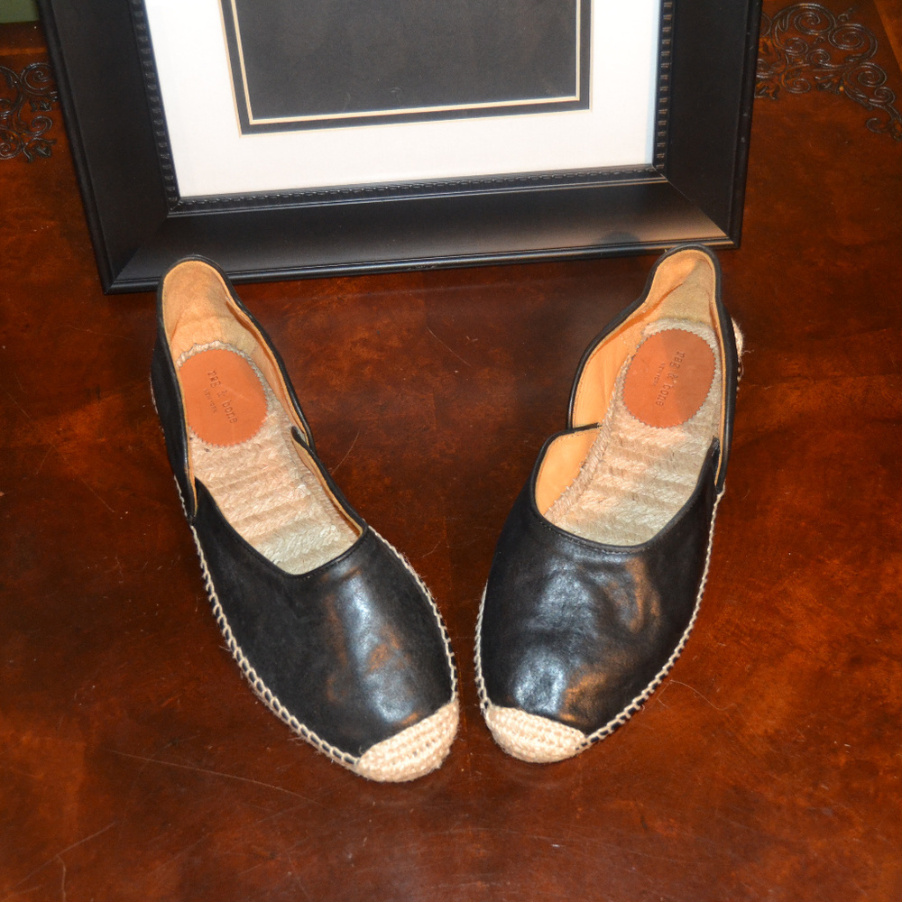 rag & bone Espadrille Flat in Black - Picture 2 of 8
